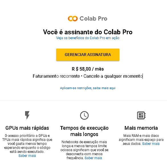 Colab Pro no BRASIL